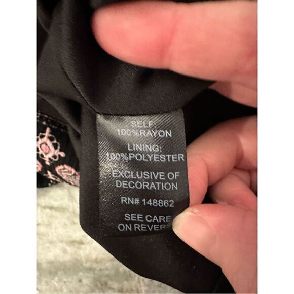 Torrid Mini Challis Skater Dress Black Print Size 1X - Picture 8 of 8